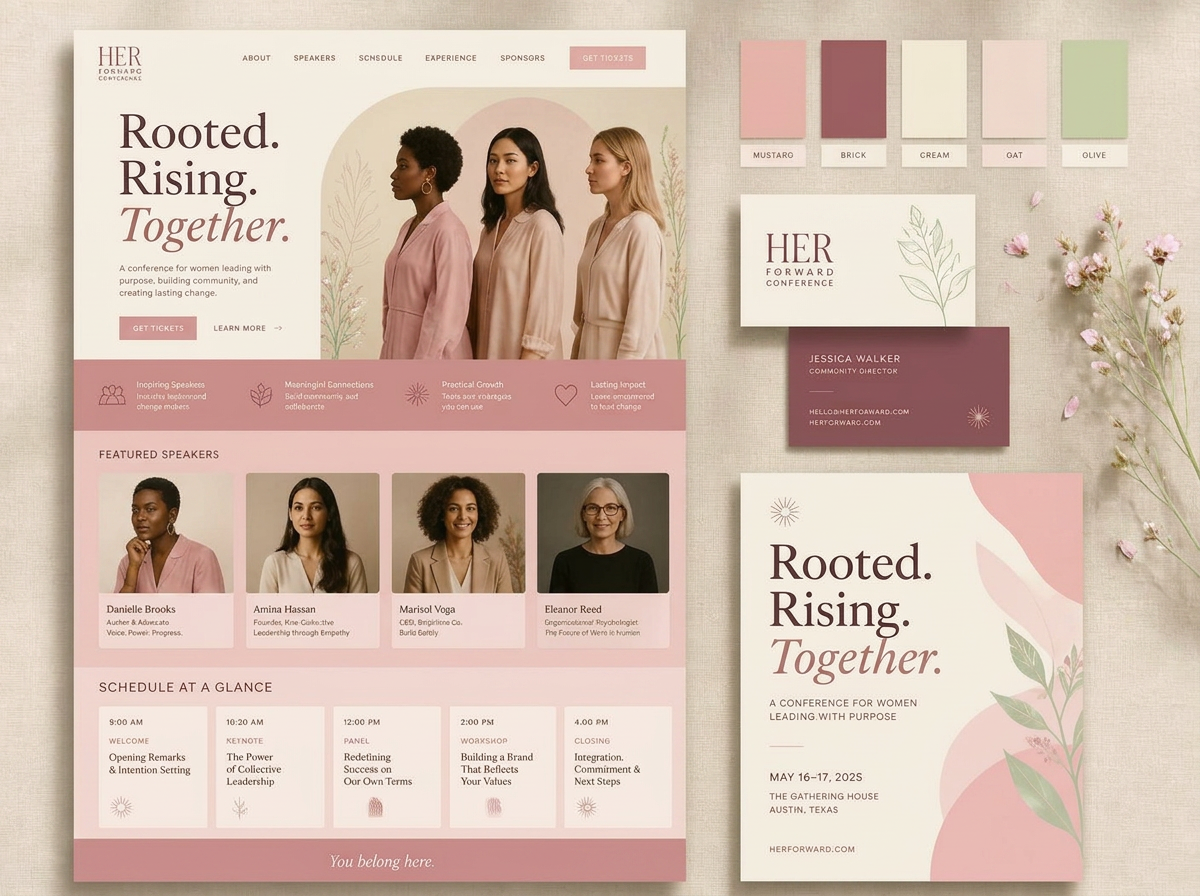A women's conference, designed end to end cover
